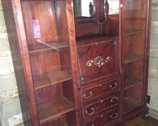 Antique Oak Secretary Bookcase Side by Side