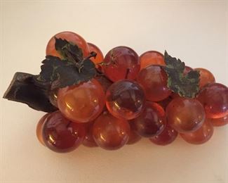Mid Century Amber Lucite Grape Cluster