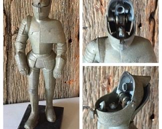 Vintage Knight in Armor Table Lighter