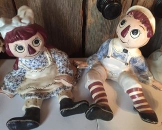 Ceramic Raggedy Ann & Andy