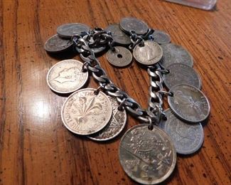 Silver Foreign Coin Bracelet
