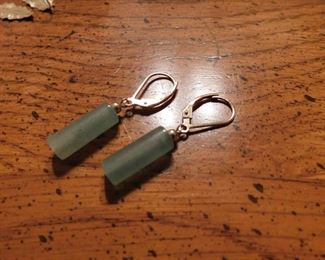 14k Gold and Jade Earrings