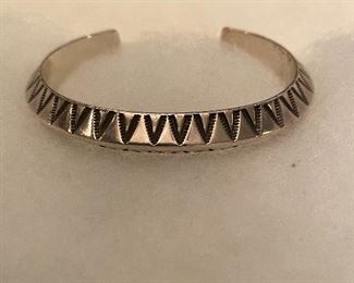 Nice Heavy Sterling Signed Southwestern Bracelet