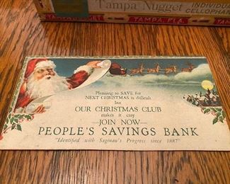 Santa Themed People's Savings Bank Ink Blotter