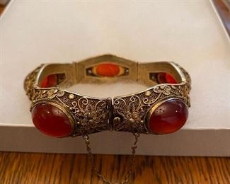 Old Chinese Export Silver Filigree Bracelet