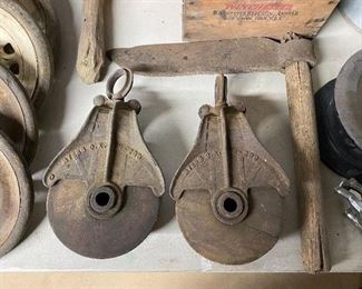 Old Wooden Pulleys