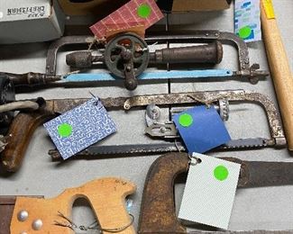 Assorted Old Saws/Old Hand Drill