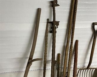 Scythes, Pitch Forks, Post Hole Diggers, Log Turner 
