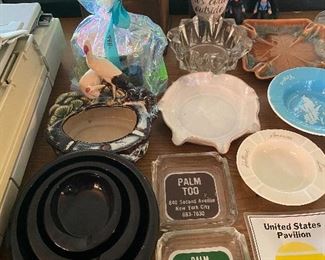 Mid-century Art Glass Stacking Ashtrays