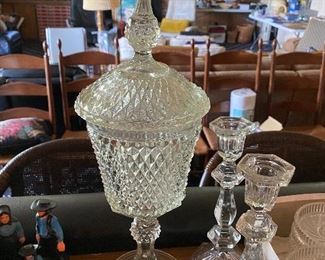 Covered Glass Compote (Indiana Glass)