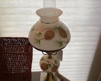 Pine Cone Themed GWTW Style Lamp