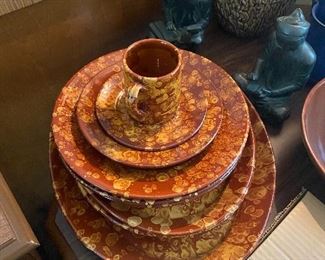 Mid-century Italian Spongeware Dishes