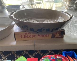 1983 Jugtown Pottery Cobalt Decorated Bowl