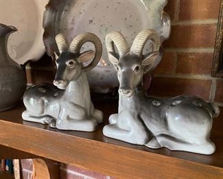 Large Pair of Porcelain Gazelles