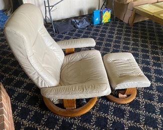 Ekornes Lounger and Ottoman