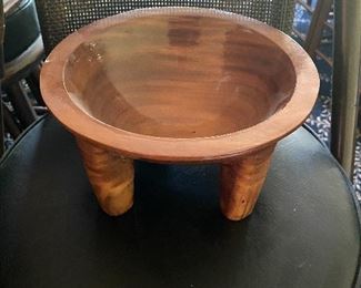 Footed Wooden Bowl