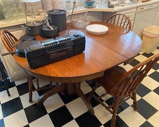 Oak Table and Four Chairs