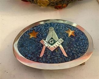 Sterling Masonic Belt Buckle