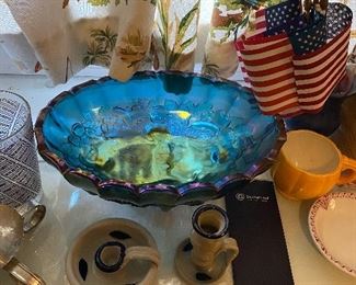 Carnival Glass Fruit Bowl