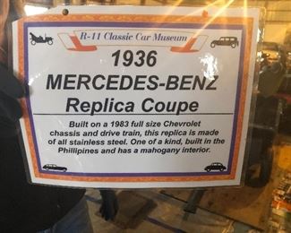 1936 MERCEDES BENZ REPLICA COUPE