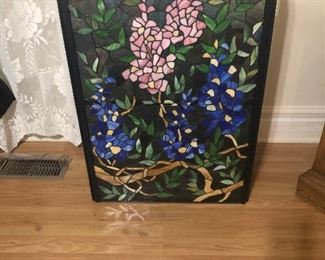 FLORAL STAINED GLASS SCREEN