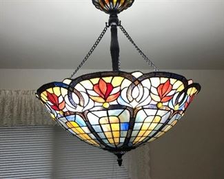 LARGE STAINED GLASS CHANDELIER