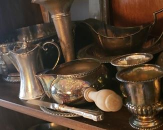 silver, serving pieces, vases