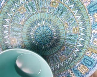 melamine, pattern, blue, bowl