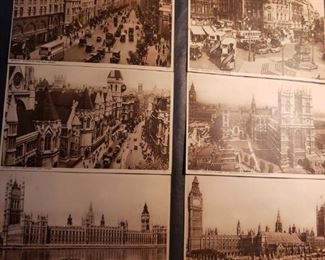 Postcards, London, Big Ben, Thames, Notre Dame, vintage, album