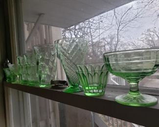 depression, green, glass, glasses bowls