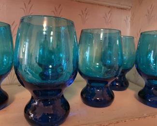 blue, glass, glasses, unique, whimsy, heavy