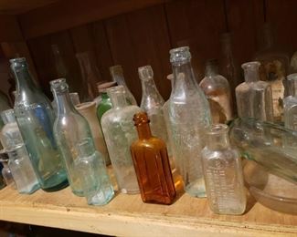 glass, bottles, antique, vessels, brown glass