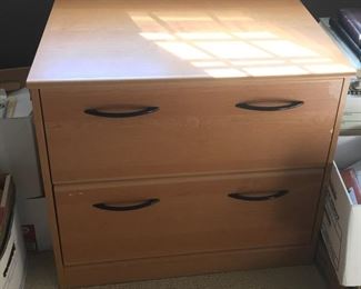 Golden Wood Two-Drawer Lateral File Cabinet