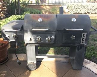Gas & Charcoal Duel BBQ Grill - w/side Burner