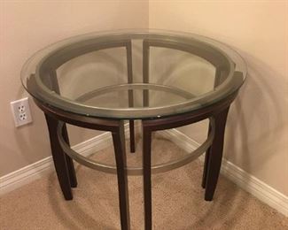 Wood/Glass End Table