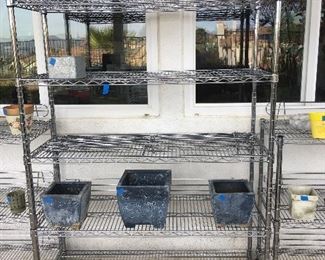 Large Metal Shelf on Wheels