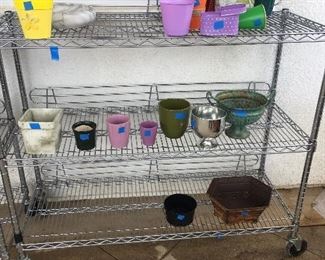 1 of 2 - 3 Shelf - Metal Shelf on Wheels