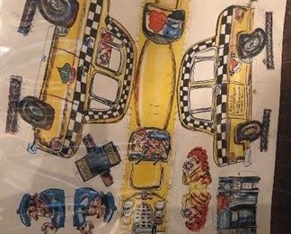Red Grooms, Ruckus Taxi.  3d  poster print 1986