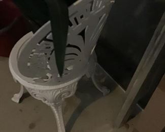 white wrought iron patio set