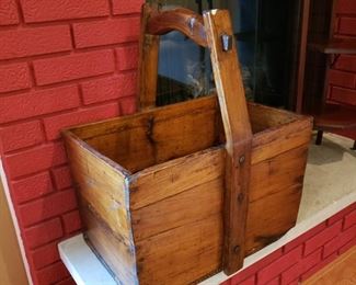 Antique large wedge grain bucket