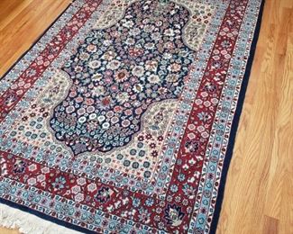 Turkish handmade throw rug, appr. 4 feet 2 inches by 6 feet 8 inches