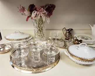 Rosenthall glasses and more beaded flowers