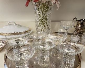 Rosenthal glassware and beaded flowers