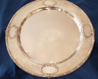 Sterling silver tray, 16 inch round