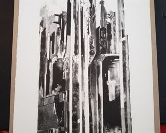 "Steel Forest" lithograph by Bertram Goodman