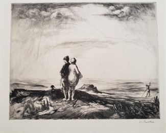 "Goodbye to Summer" signed original etching Stephen Csoka