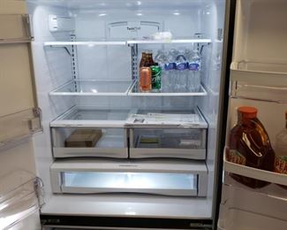 GE stainless steel refrigerator with bottom freezer