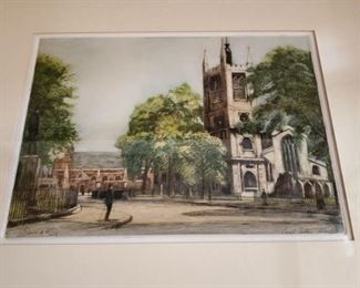 Etching by Edward King colored by Cecil Tatton Winter