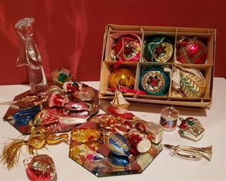 Vintage glass Christmas ornaments