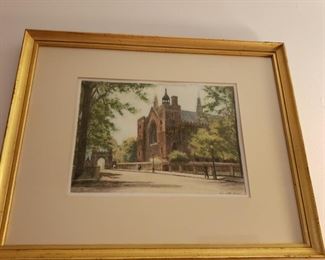 Edward King etching colored by Cecil Tatton Winter